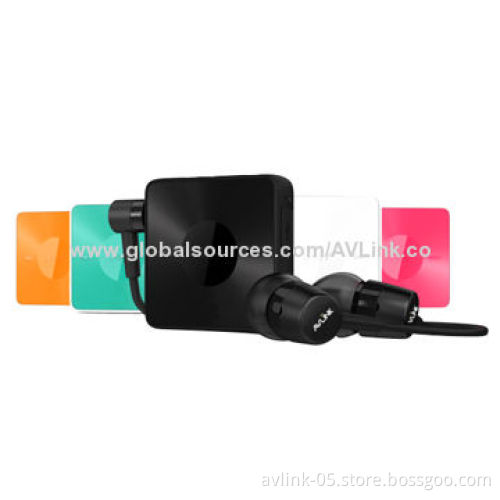 BQB NFC Stereo Bluetooth V4.0 Music Receivers with Aux Plug, USB Jack, Can be Attached to Clothing